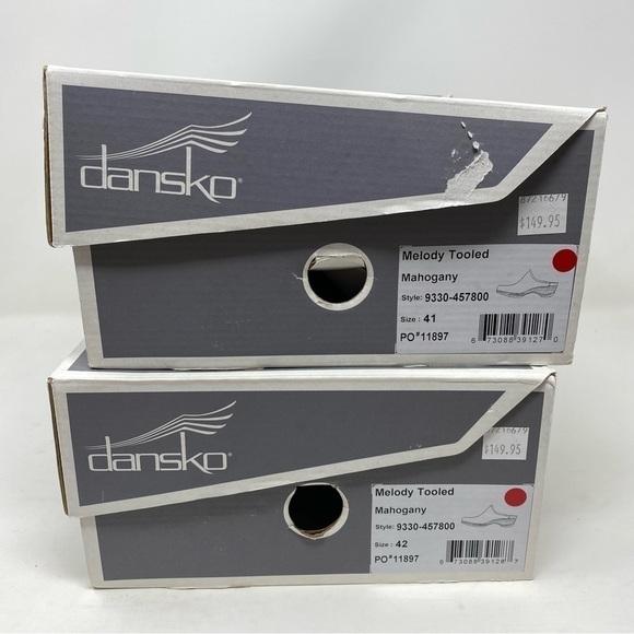 Dansko Melody Mahogany Tooled Clog - Picture 7 of 7